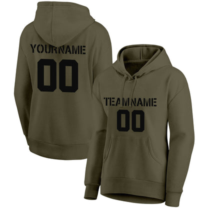 custom authentic pullover sweatshirt hoodie olive-black