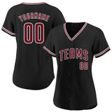 customized authentic baseball jersey black-burgundy-white mesh