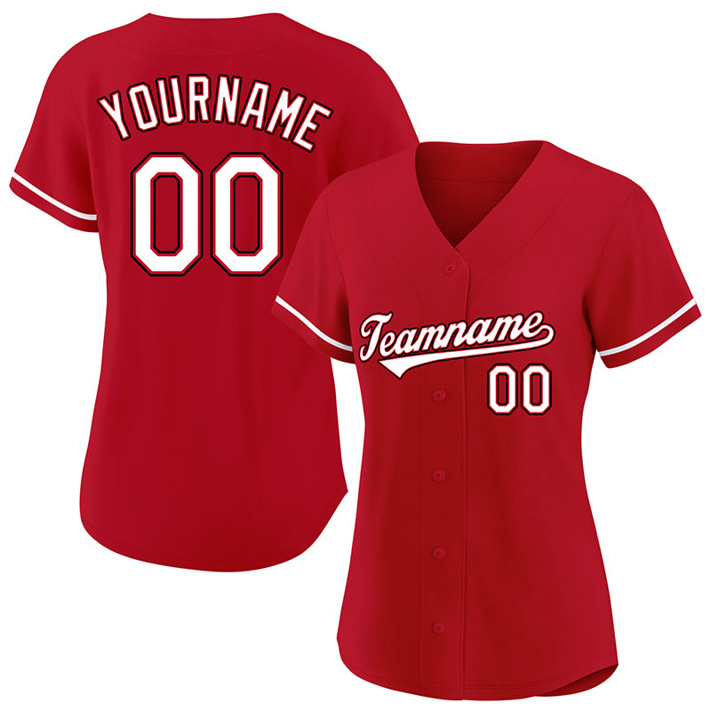 customized authentic baseball jersey red-white-black mesh