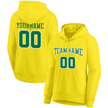 custom authentic pullover sweatshirt hoodie yellow-green-white